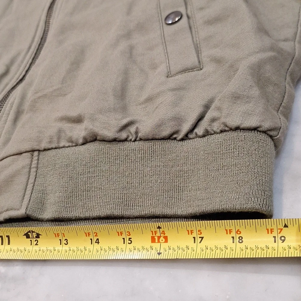 Express Mens‎ Bomber Jacket Olive Green Military Vibe New York Linen Blend AS IS